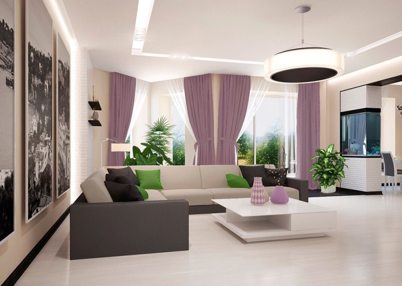 Pekný dizajn obývacej izby