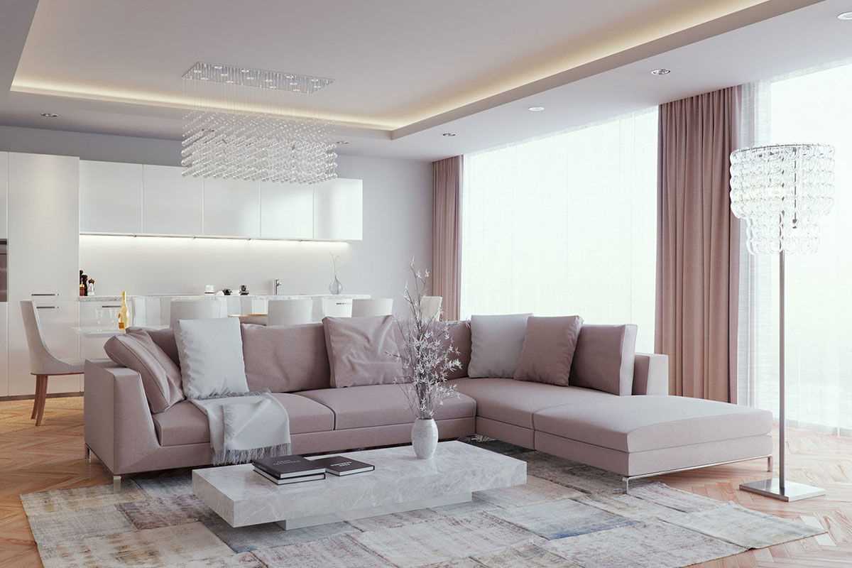Variant krásneho dizajnu obývacej izby 2018