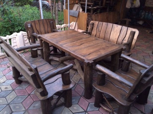 DIY drevená stolička a stôl