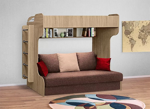 سرير علوي مع أريكة eurobook